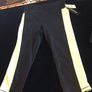 Ideology black and yellow yoga pants S